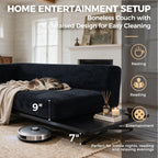 101" Boneless Couch with Raised Base, Deep Seat Cloud Sofa, Easy Clean