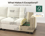 125" Modular Power Reclining Sectional 3 Seater Sofa with Ottoman, Chenille