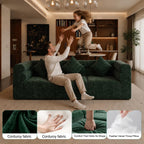 113.38" Modular Sectional Sofa, No Assembly Required Cloud Couch with Deep Seat & Chaise, Modern L-Shaped Boneless Sofa in a Box for Living Room, Apartment, Deep Turquoise Green