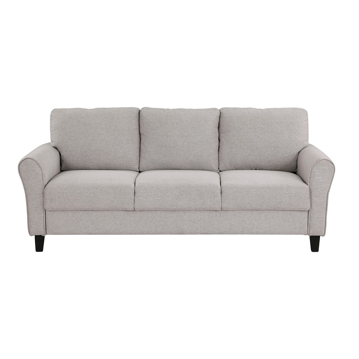 Tidyard Modern Transitional Sand Hued Textured Fabric Sofa with Attached Cushions, Solid Wood Frame, Pocket Coils, Faux Wood Feet, 80.? x 3? x 34.?H
