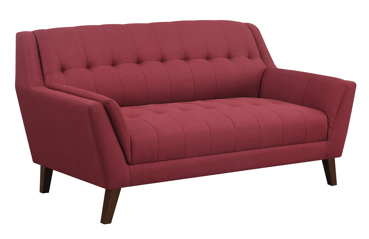 Wallace & Bay Browning Blue Loveseat with Deep Tufting and Stitching Details