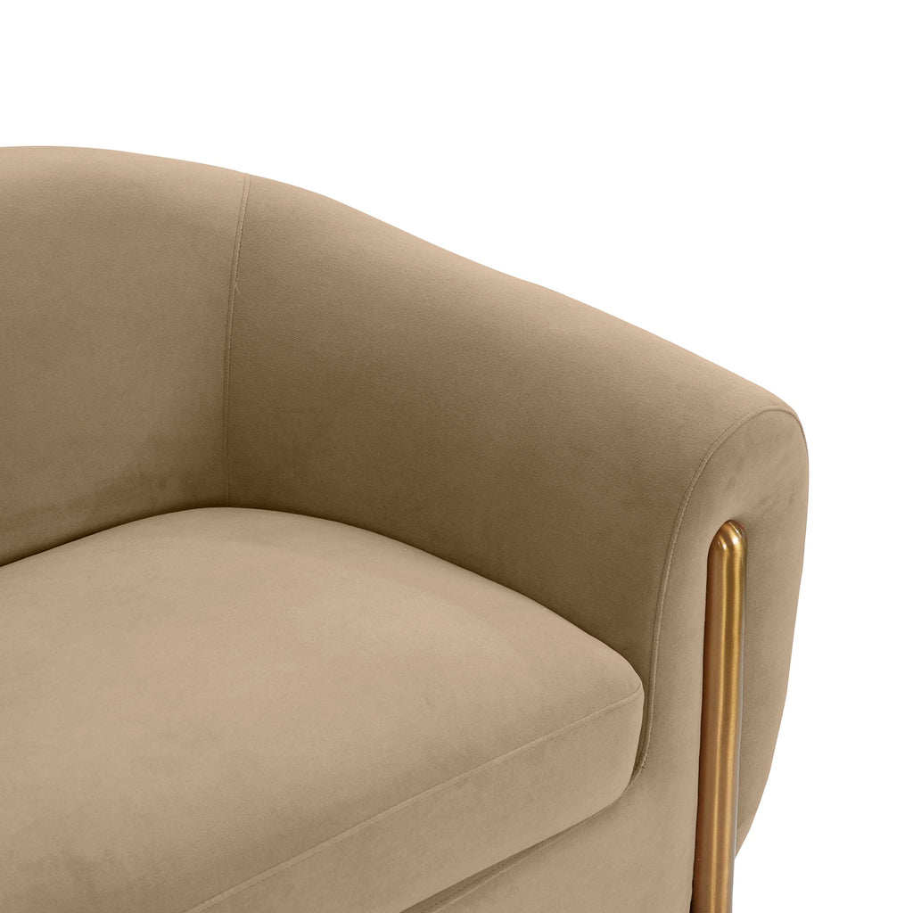 Tov Furniture Lina Cafe Au Lait Brown Velvet Sofa by Inspire Me! Home Décor
