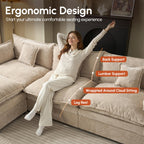 108" Oversize Modular Sectional Couch U Shaped with Ottoman For Living Room
