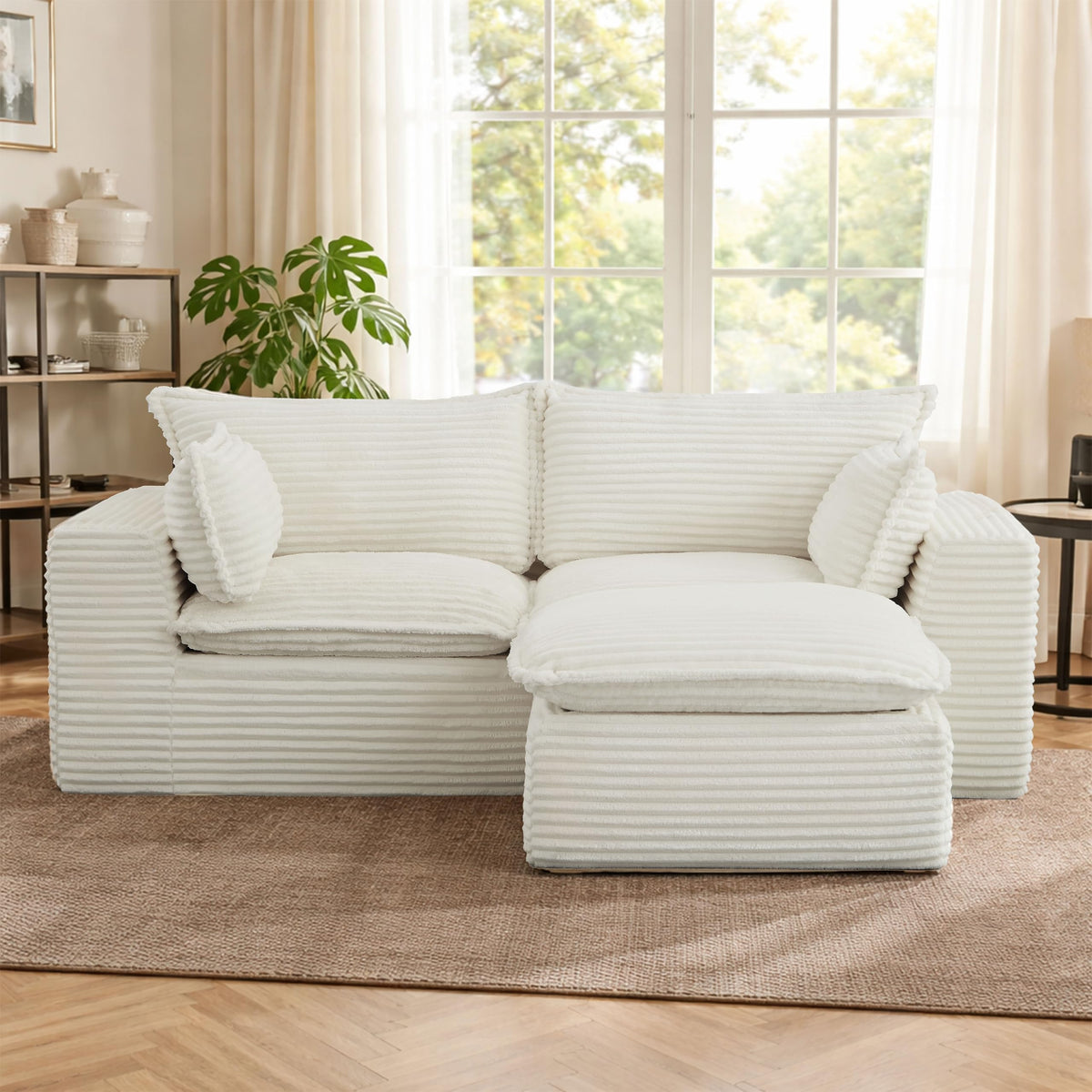 100.39" Modular Sectional Sofa with Flexible Layout, No Assembly Required