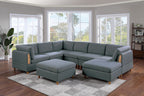 Tidyard Living Room Corner Sofa Wedge, Steel Gray Dorris Fabric Sectional with Wooden Legs, Plush Comfort Couch, Contemporary Style, 3? x 3? No Brand Name