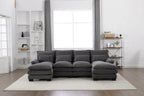 U Shaped Cloud Couch, 110" Chenille Comfy 4 Seat Sectional Couches for Living Room, Modular Sofa Sleeper with Double Chaise Foam for Apartment