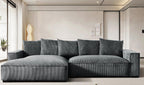 106.7-Inch L Shaped Left Facing Sectional Sofa with Chaise, Corduroy Uphol