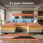 108" Oversize Modular Sectional Couch U Shaped with Ottoman For Living Room