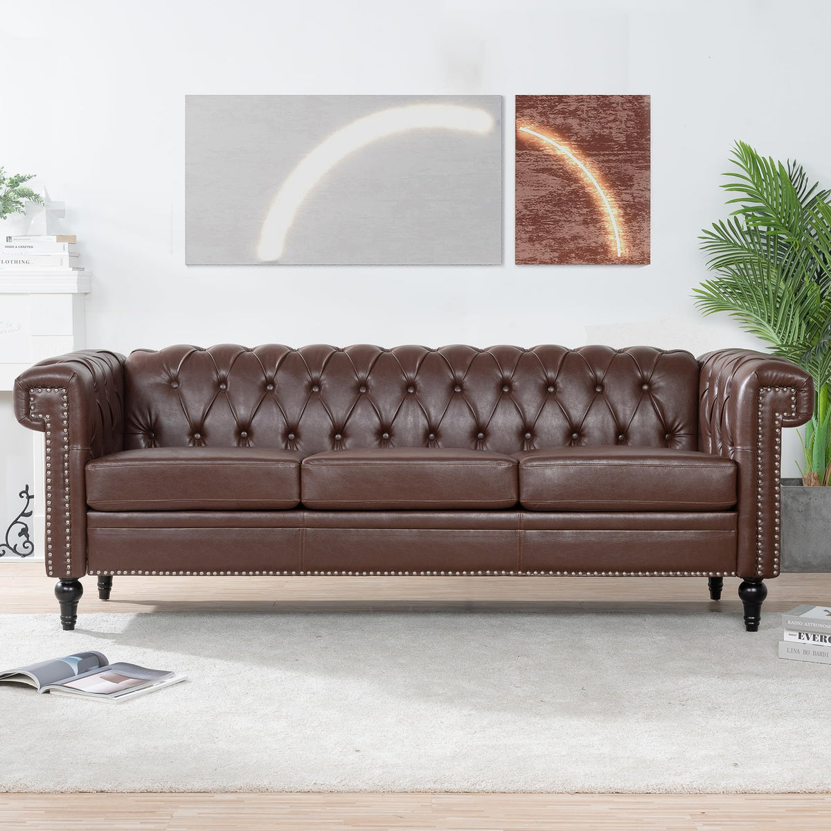 102 Inch Modular L-Shaped Sofa with Storage, Black Linen Fabric Sectional