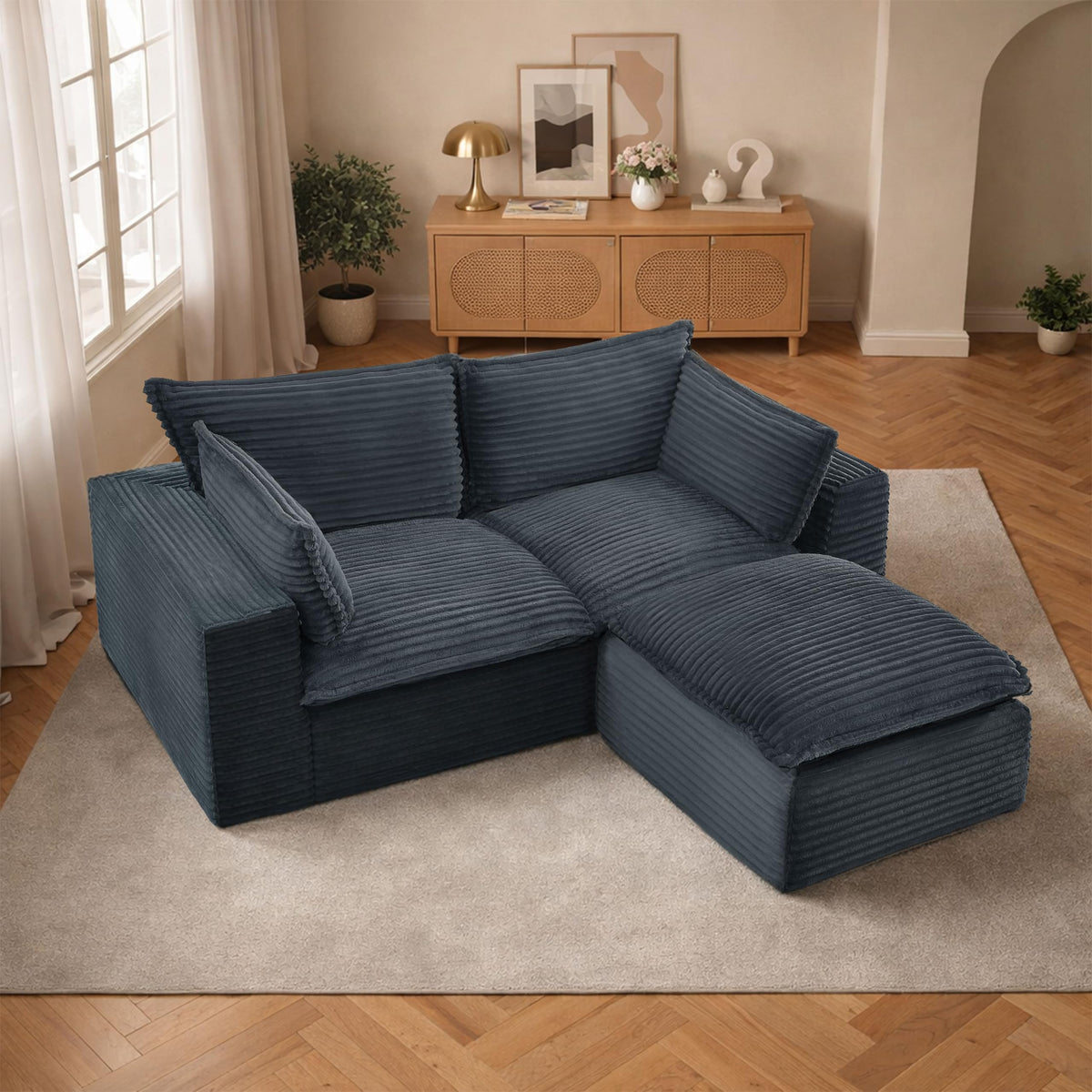 100.39" Modular Sectional Sofa with Flexible Layout, No Assembly Required