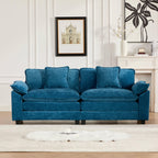 Wider Armrest LoveSeat (Ottoman is not Included), Sectional Couch, for Living Room Bedroom and Apartment, Comfy Double Layer Upholstered Seat Cushion, Breathable Chenille Fabric, Blue,SW5042BL RG696