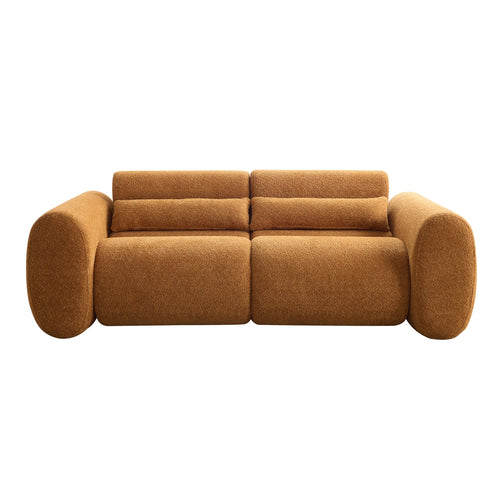 79 in. Round Arm Cloud Curved 3 Seater Modern Upholstered Boucle Sofa,Noma