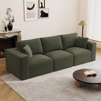 79" Modular Sectional Sofa, Cloud Couch Loveseat Memory Foam Boneless Couch with Chaise, Cozy Upholstered Corduroy Floor Couch, No Assembly Required Living Room Furniture for Apartment, Beige