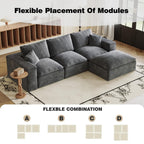 108" Cloud Sectional Couch with L Shape Chaise, Left Right Interchangeable,Modular Sofa with Deep Seat, Upholstered Couches for Living Room Bedroom,No Assembly Required, Soft Plush Corduroy Fab NV223