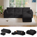 108" Cloud Couch Sectional, Ultra Soft Modular Sofa for Living Room, Comfy Deep Seat L Shaped Couch with Ottoman, No Assembly Required, Compressed Memory Foam Cloud-Like Sofa, Black