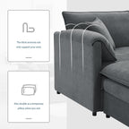 [NEW SKU of N723S1687B]136" Chenille Modular Sectional Sofa with Deep and