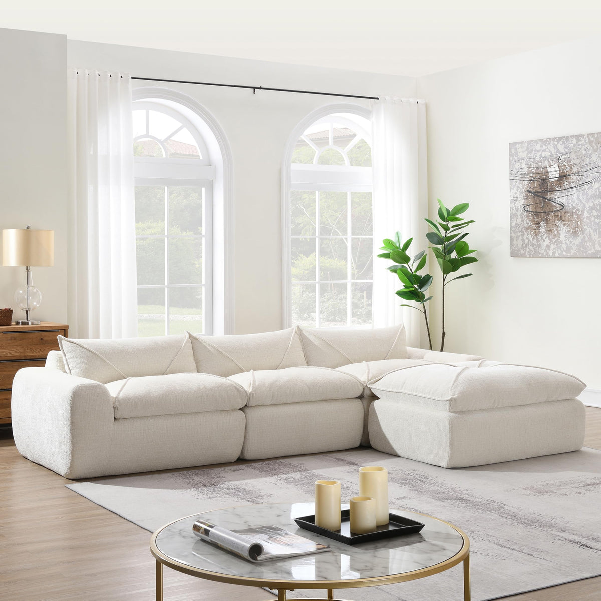 Tidyard 11? Fully Compressed Modular Sofa with High-Density Foam, No Assembly Needed, Legless Design, Free-Combination Couch for Living Room