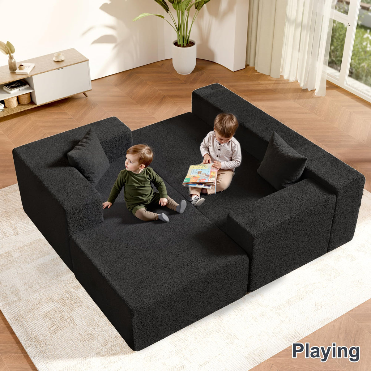 104" Sectional Couches for Living Room, Modular Sectional Sofa with Deep Seat, Cloud Couch for Living Room Bedroom, L-Shape Couch with Chaise, No Assembly Required (Plush, Left Facing Chaise)