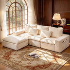 110" Cloud Sectional Couches for Living Room, Warm White