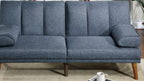 Tidyard Navy Polyfiber Adjustable Sofa with Solid Wood Legs, Contemporary Convertible Couch for Living Room, Includes Extra Cushion, 7? x 3? Chaise Not Included