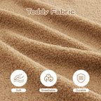 Three-Seat Boneless Sofa Teddy Fabric, No Assembly Required, Ergonomic Design, Camel