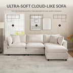 113.4'' Modular Sectional Couches with Storage Ottoman