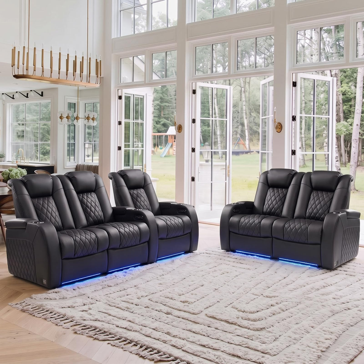 Weilianda Power Reclining Sofa for Living Room, Grey