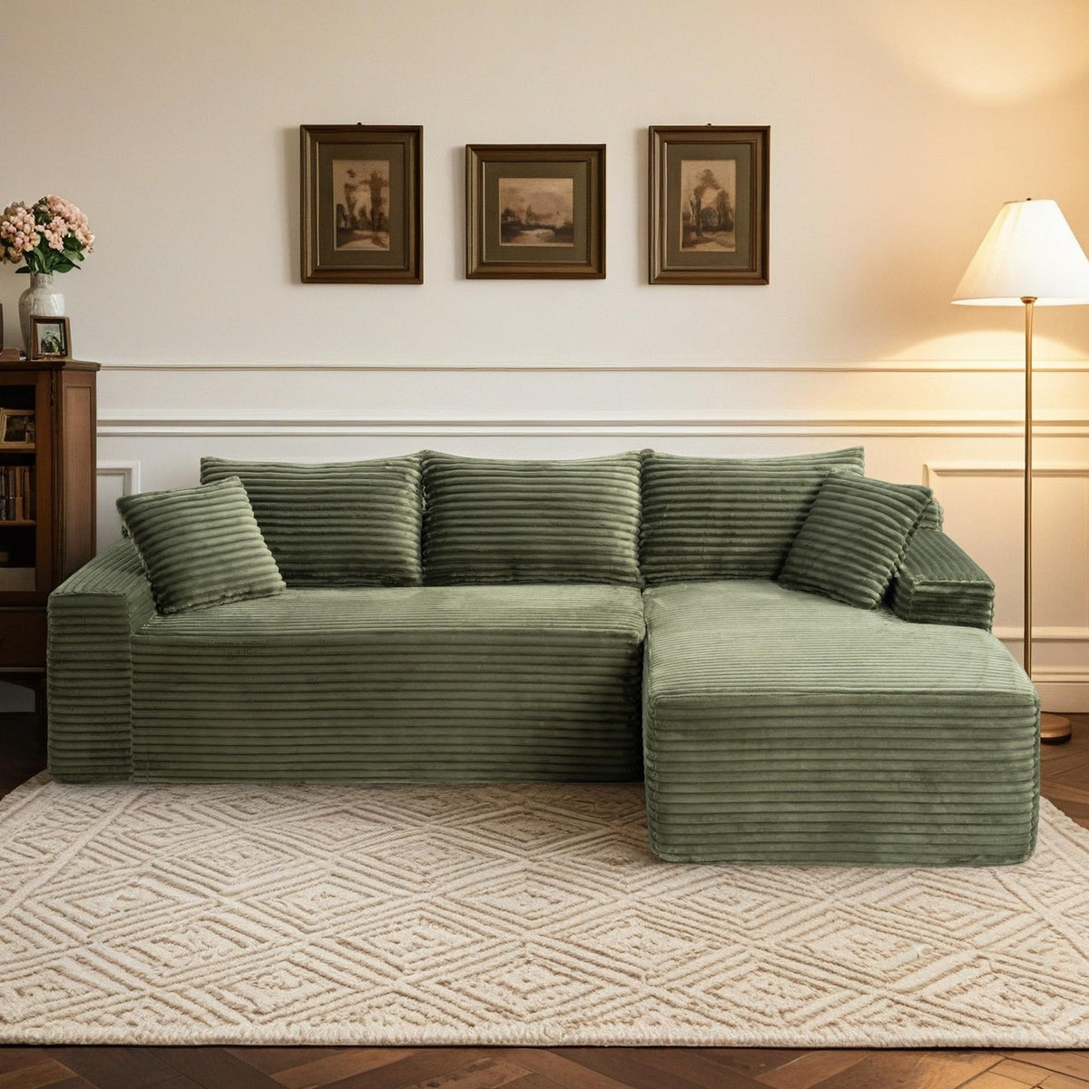 114" Brown Left Facing Sectional Couch with Chaise,Faux Leather Sectional Couch No Assembly Required,Boneless L Shaped Couch for Living Room