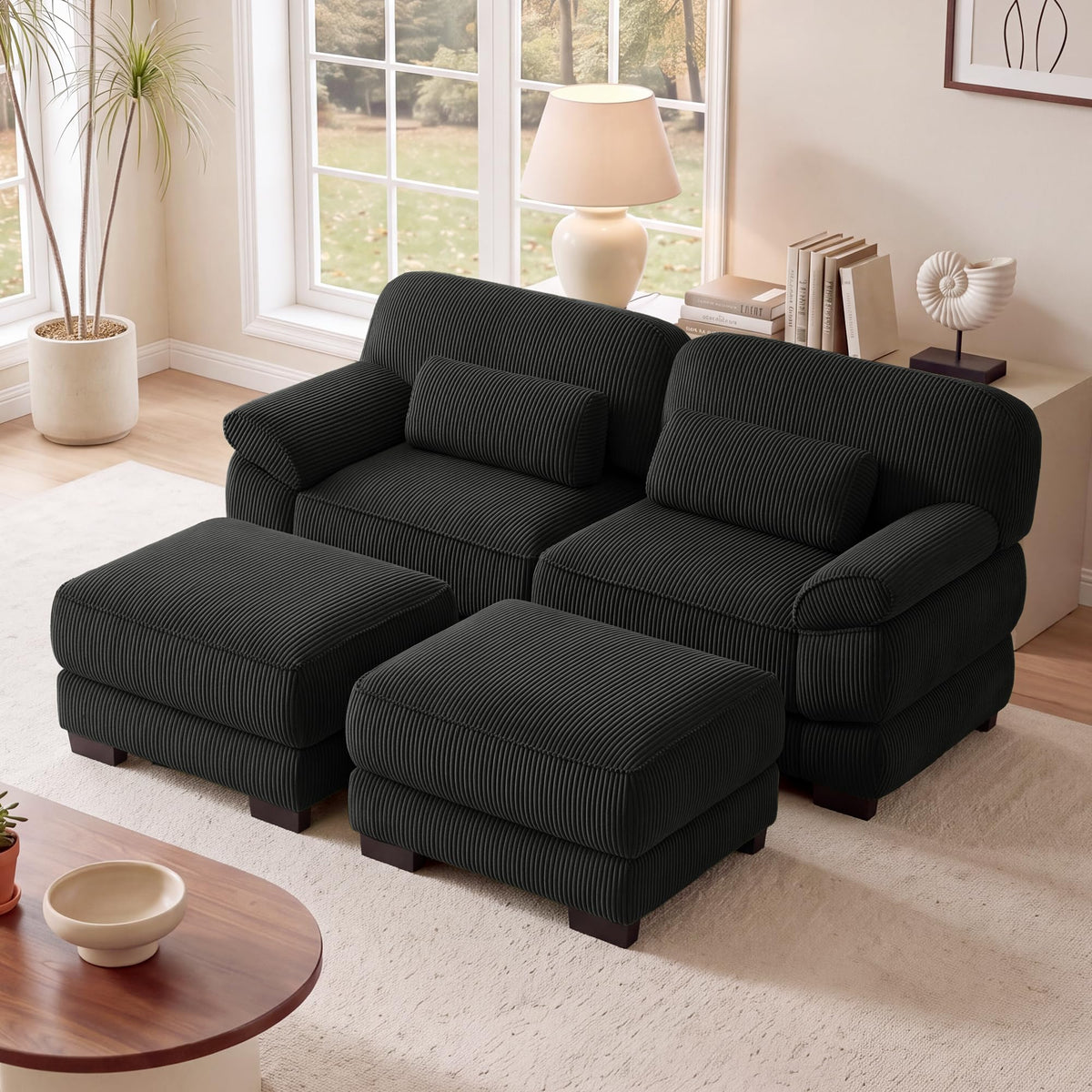 132'' Modular Sectional Sofa, 6-seat U-Shaped Cloud Couch for Living Room
