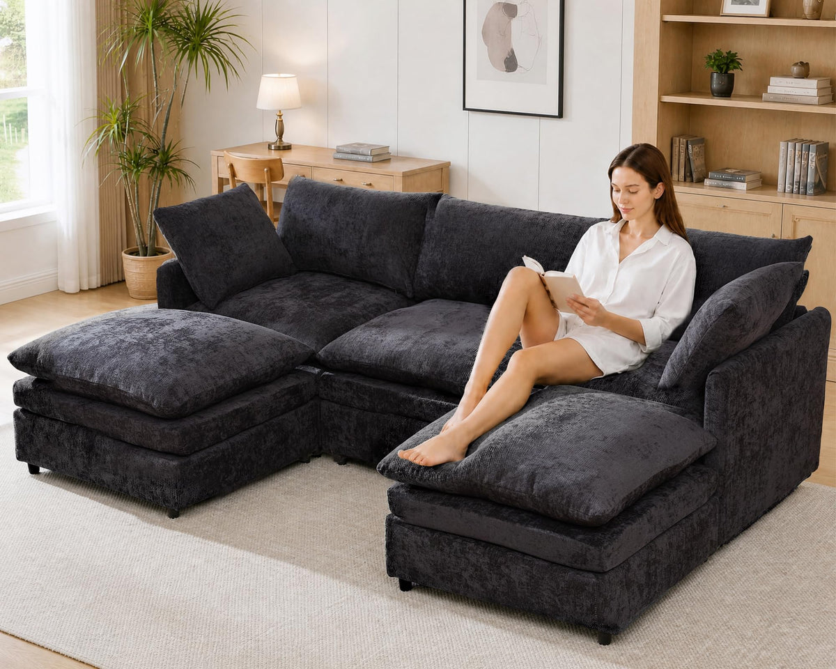 U Shaped Sectional Couches for Living Room 97"
