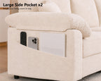 116" Oversized Modular Sectional Sofa with Gas-lift Storage Ottoman L-shape