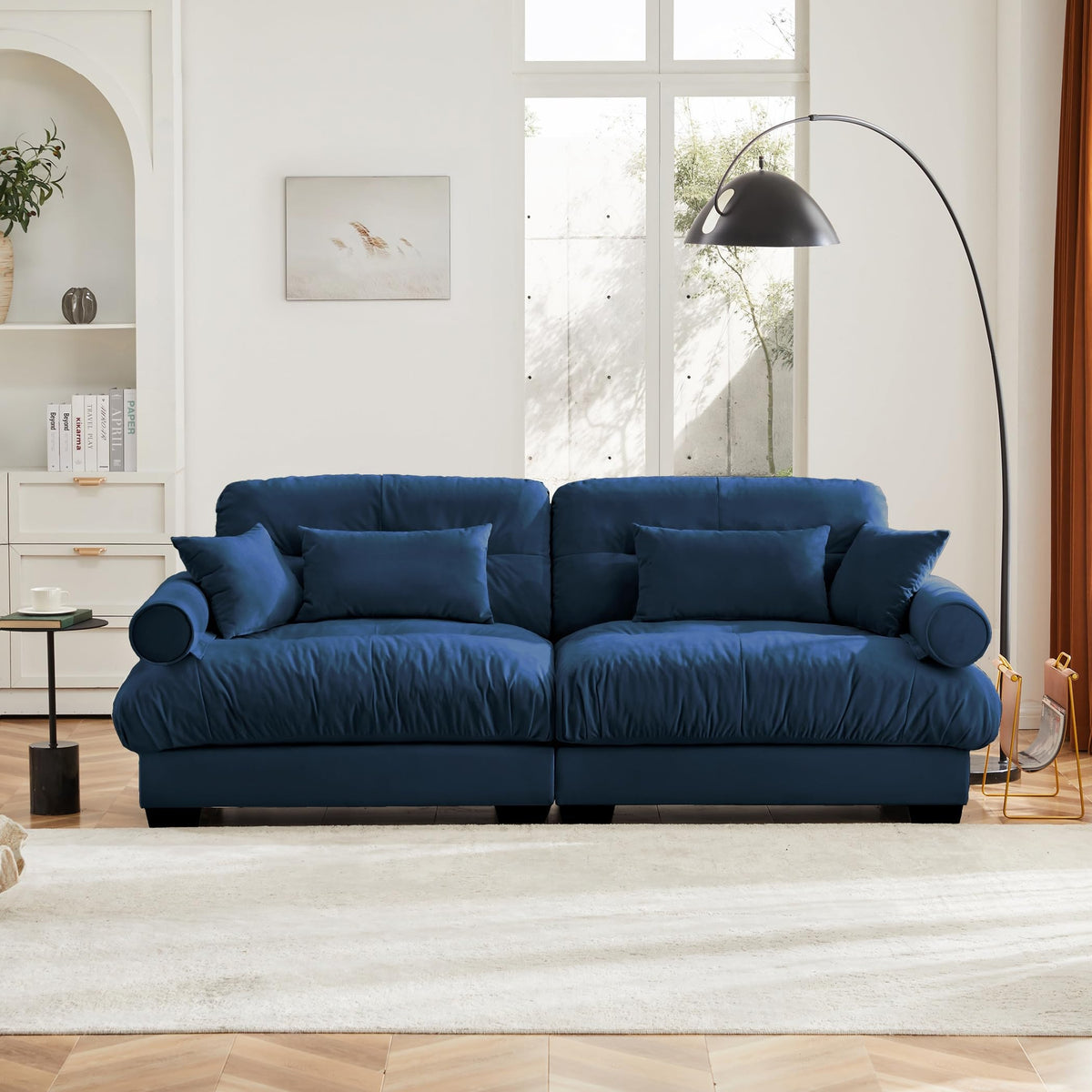 U Shaped Cloud Couches for Living Room Modular Sectional Sofa with Ottomans