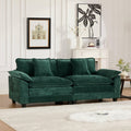 Wider Armrest LoveSeat (Ottoman is not Included), Sectional Couch, for Living Room Bedroom and Apartment, Comfy Double Layer Upholstered Seat Cushion, Breathable Chenille Fabric, Green BF383