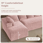131" Oversized Cloud‑Style Boneless Sofa, Pink