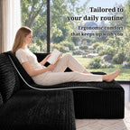 125" Cloud Sectional Boneless Couch for Living Room, Modular U Shaped Sofa