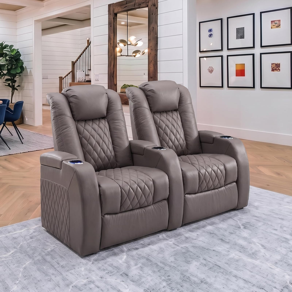 Weilianda Power Reclining Sofa for Living Room, Grey