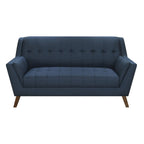 Wallace & Bay Browning Blue Loveseat with Deep Tufting and Stitching Details
