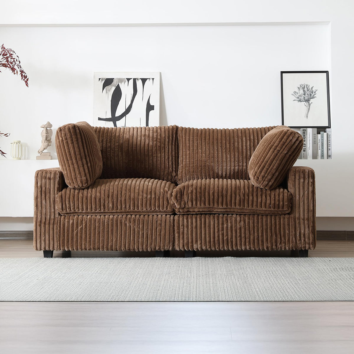 WJShome Cloud Couch Modular Sectional Sofa,118" Oversized V Shaped Sofa with Storage Ottoman for Living Room,Plush 6 Seater Convertible Sectional Couch,Covers Washable&Replaceable,Black