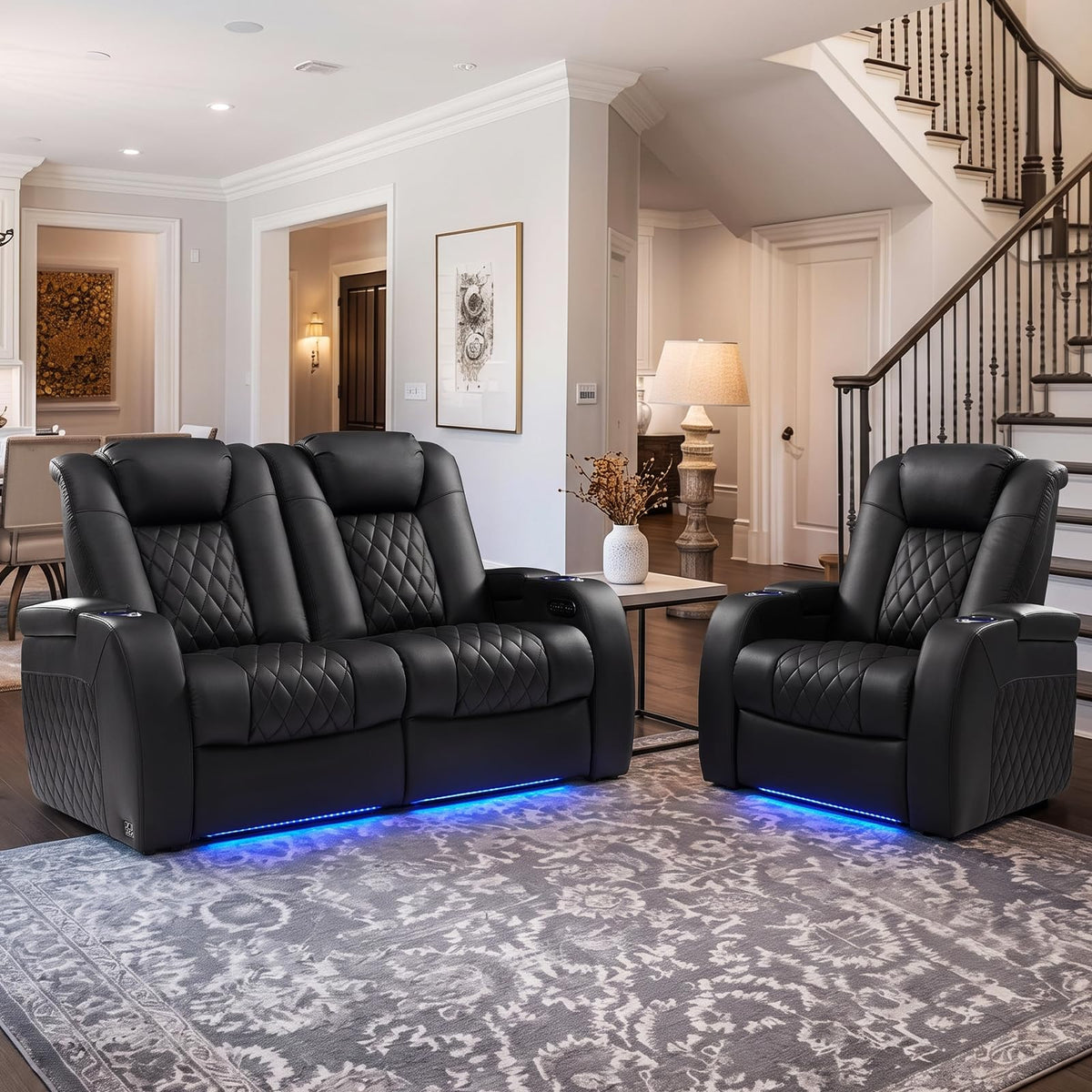 Weilianda Power Reclining Sofa for Living Room, Grey