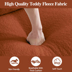 129.1" Modular Sectional Couch, Teddy Fleece Fabric, Orange