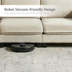 VidaNaticle 95" Boneless Modular Sectional Cloud Couch, Beige