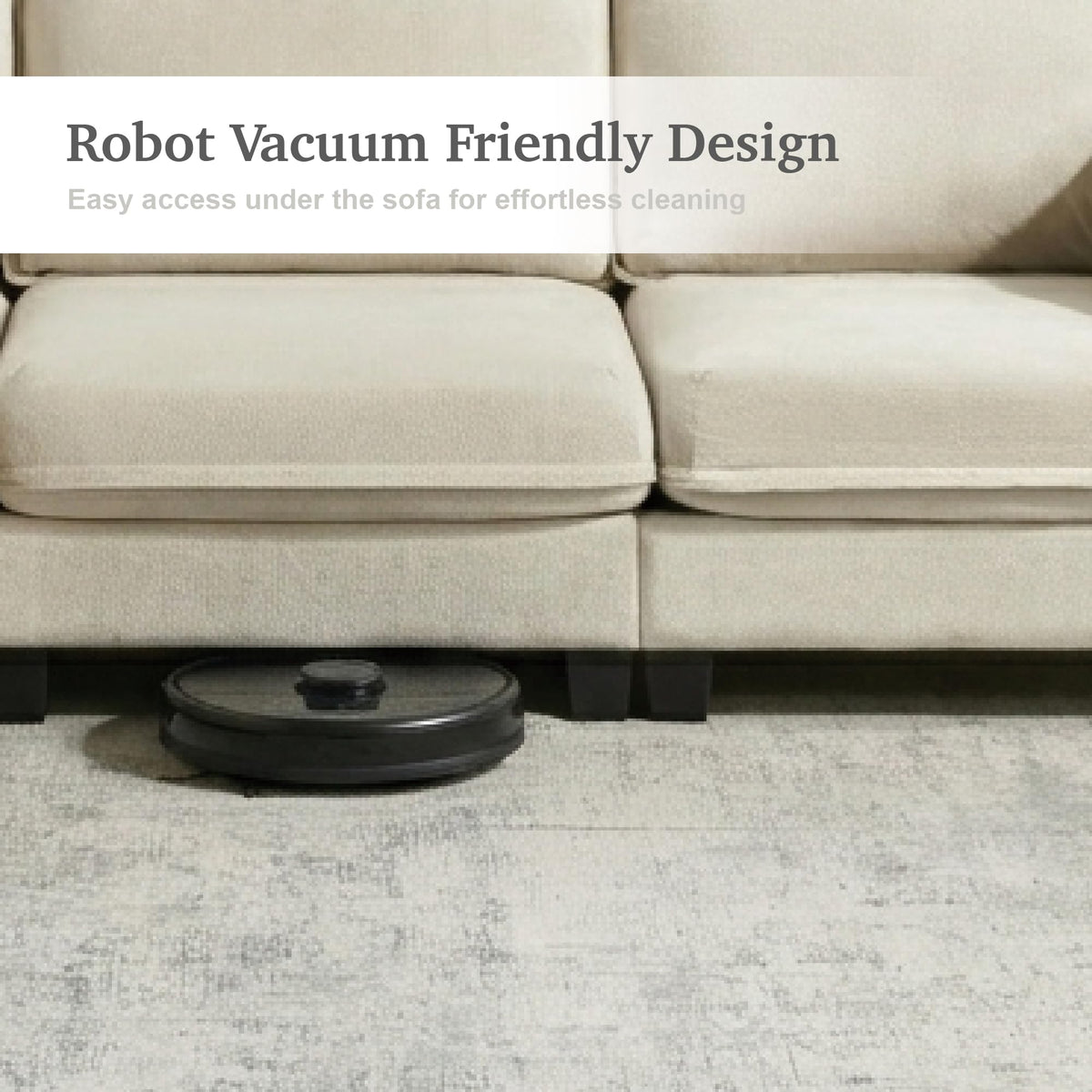 VidaNaticle 95" Boneless Modular Sectional Cloud Couch, Beige