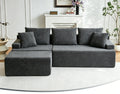 115.7" L Shaped Modular Sectional Sofa with Ottoman, Cloud Boneless Couch, Upholstered Sofa in a Box, Flexible Module Combination for Living Room, No Assembly, Grey