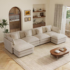 103.8" Modular Cloud Couch Chenille Sectional Sofa L Shaped Couch