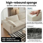 118.2" L‑Shape Modular Cloud Sectional Sofa, 3‑Seater Couch with Ottoman