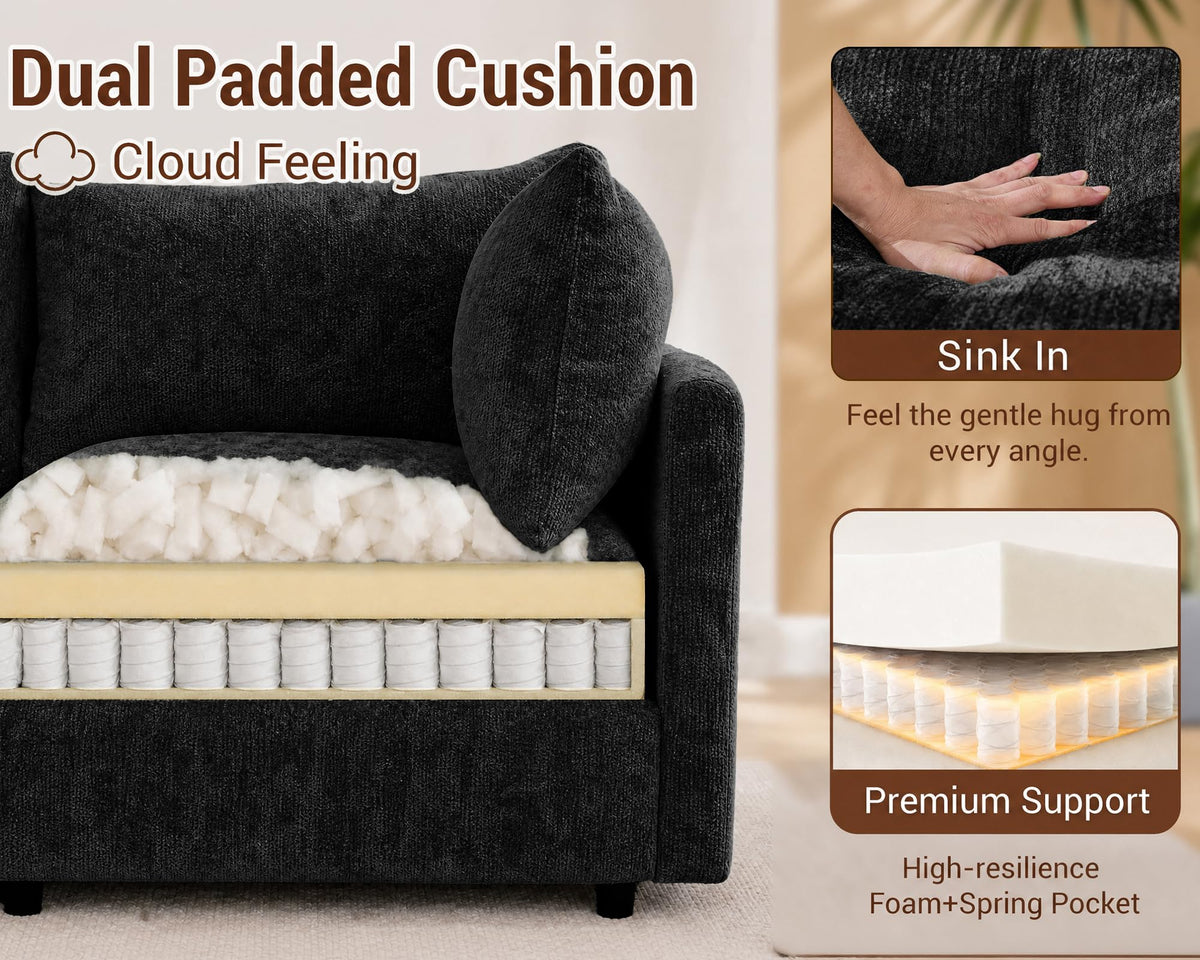 U Shaped Sectional Couches for Living Room 97"