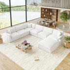 110.8" Oversized Cloud Modular Sectional Sofa, L Shaped Couch,White