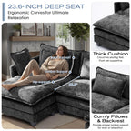113.4" U-Shaped Modular Sectional Sofa with Ottoman