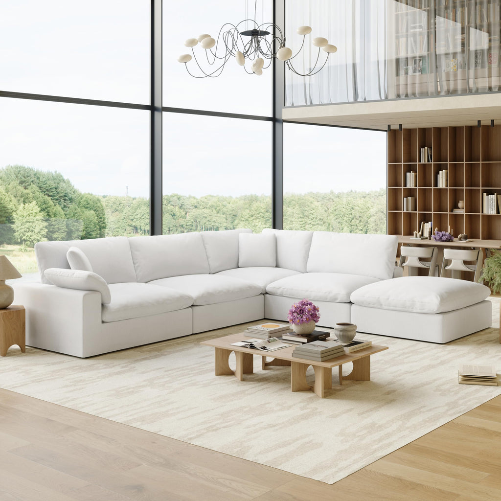 110.8" Oversized Cloud Modular Sectional Sofa, L Shaped Couch,White