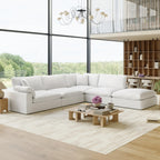 110.8" Oversized Cloud Modular Sectional Sofa, L Shaped Couch,White